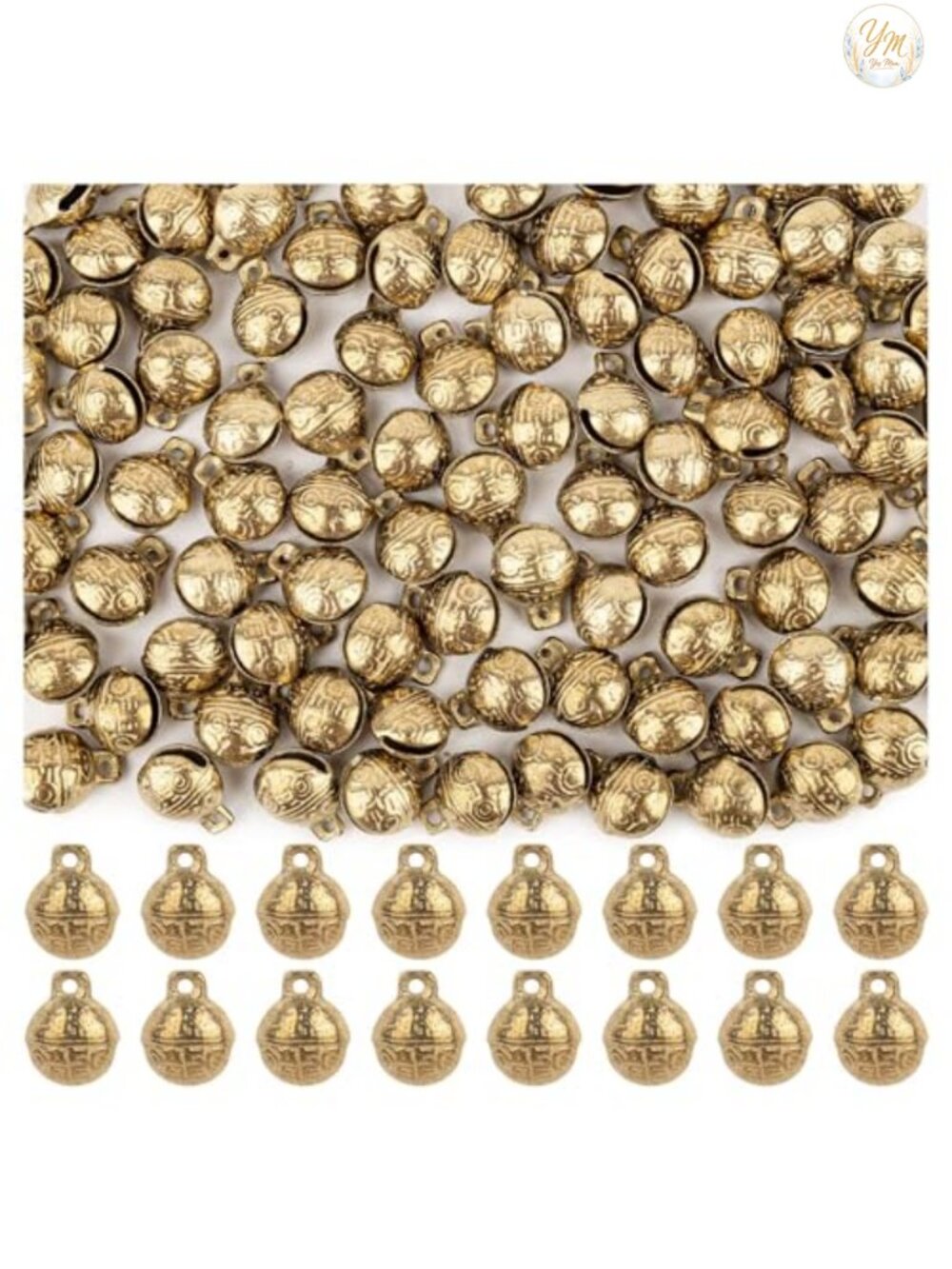 100pc Vintage Brass Bells 17mm Mini Jingle Bells for DIY Crafts Wind Chimes